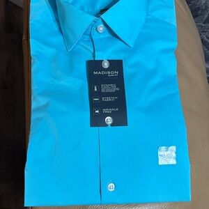 Madison Slim Fit Turquoise Dress Shirt